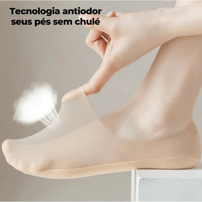 Meia Feminina Invisível FeetConf Antiodor e Confortável (Pague 5 Leve 10)